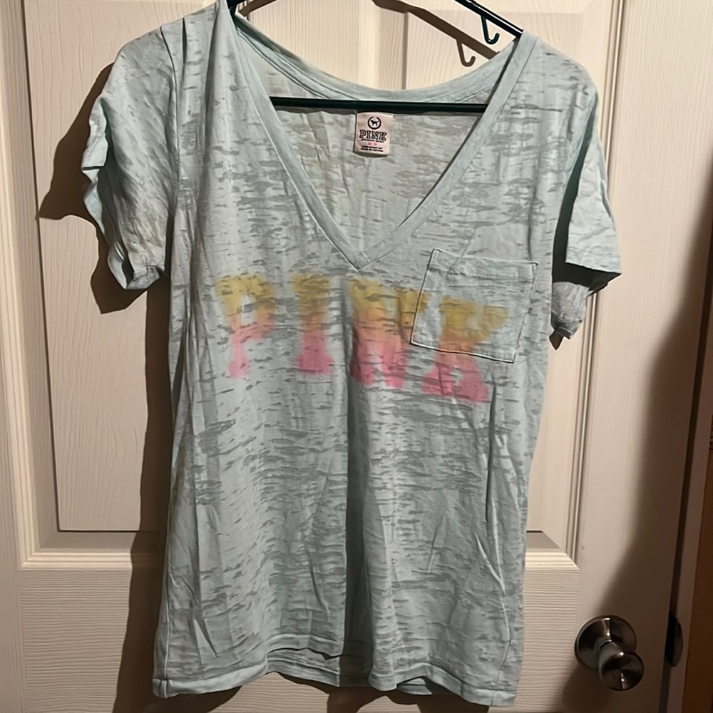 Pink v neck shirt